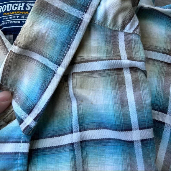 Panhandle Rough Stock Pure Cotton  Button Down Plaid Western Shirt - Picture 15 of 15